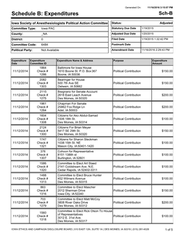 Schedule B: Expenditures Sch-B