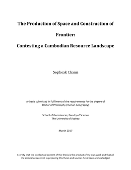 The Production of Space and Construction of Frontier: Contesting