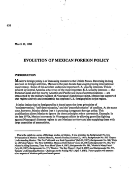 Evolution of Mexican Foreign Policy