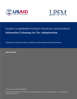 Information Technology for Tax Administration