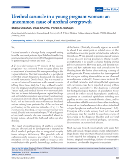 Urethral Caruncle in a Young Pregnant Woman: an Uncommon Cause of Urethral Overgrowth