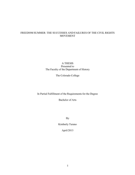 Freedom Summer: the Successes and Failures of the Civil Rights Movement