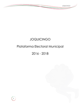 JOQUICINGO Plataforma Electoral Municipal 2016