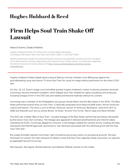 Firm Helps Soul Train Shake Off Lawsuit