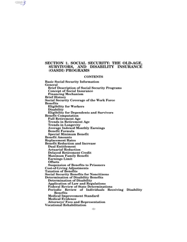 The Old-Age, Survivors, and Disability Insurance (OASDI) Programs