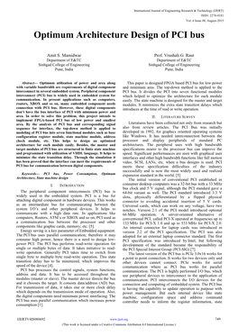 Optimum Architecture Design of PCI Bus