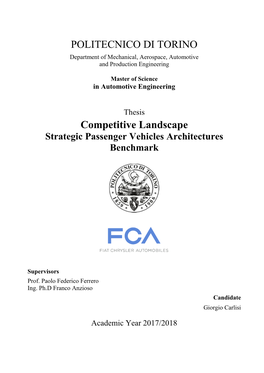 POLITECNICO DI TORINO Competitive Landscape