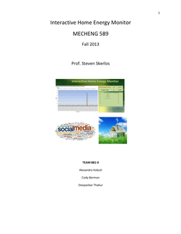 Interactive Home Energy Monitor MECHENG 589