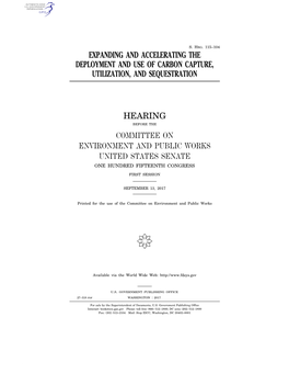 Expanding and Accelerating the Deployment and Use of Carbon Capture, Utilization, and Sequestration