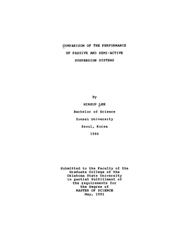 Comparison of the Performance of Passive and Semi-Active Suspension Systems