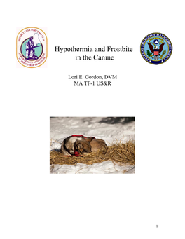 Hypothermia and Frostbite in the Canine