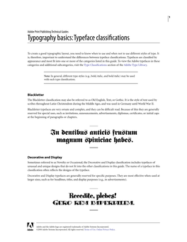 Typography Basics: Typeface Classifications