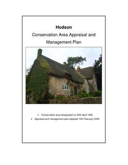 Conservation Area Appraisal and Management Plan