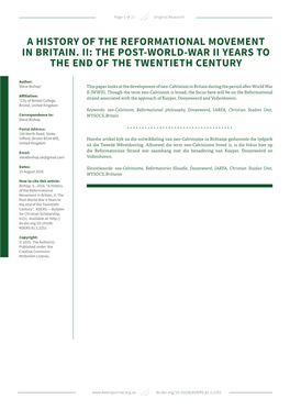 The Post-World-War Ii Years to the End of the Twentieth Century