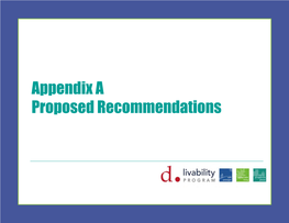 Appendix a Proposed Recommendations