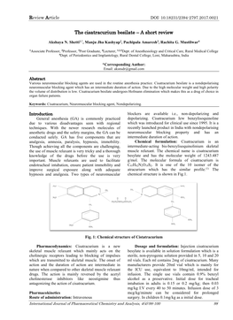 The Cisatracurium Besilate – a Short Review