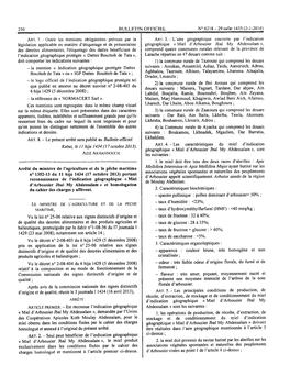 Arrêté Du Ministre De L'agriculture Et De La Pêche Maritime N° 1352-13 Du 11 Hija 1434
