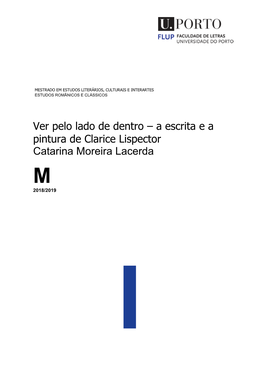 A Escrita E a Pintura De Clarice Lispector Catarina Moreira Lacerda