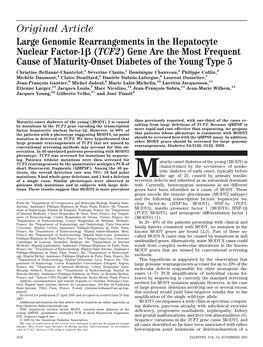 Gene Are the Most Frequent Cause of Maturity-Onset Diabetes of the Young Type 5