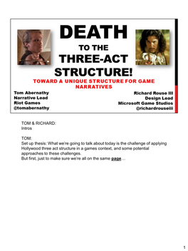 Death to the Three-Act Structure!