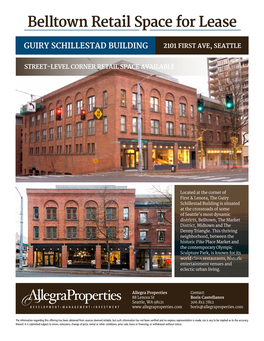 Belltown Retail Space for Lease