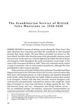 The Scandinavian Service of British Isles Musicians Ca. 1520-1650