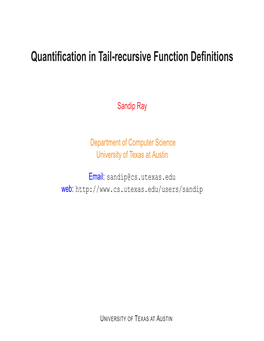 Quantification in Tail-Recursive Function Definitions