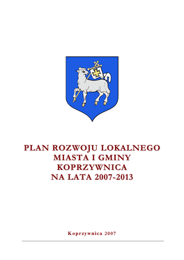 Plan Rozwoju Lokalnego Miasta I Gminy Koprzywnica Na Lata 2007-2013