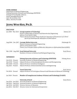 Jeong Woo Han,Ph.D