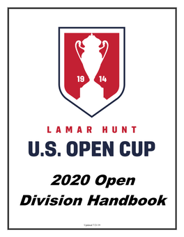 Open Cup Open Division Handbook Table of Contents