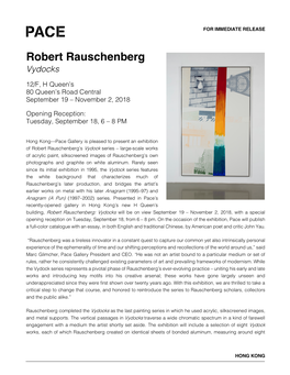 Robert Rauschenberg Vydocks