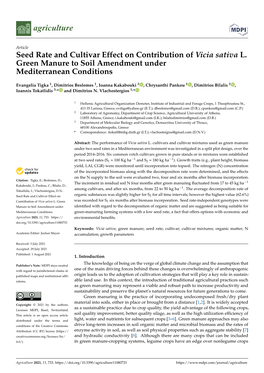 Seed Rate and Cultivar Effect on Contribution of Vicia Sativa L