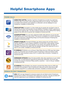 Helpful Smartphone Apps