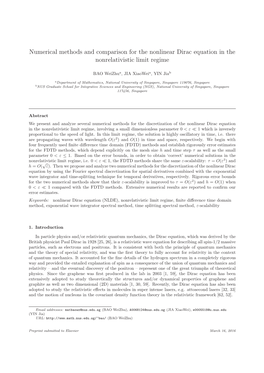 Numerical Methods and Comparison for the Nonlinear Dirac Equation in the Nonrelativistic Limit Regime