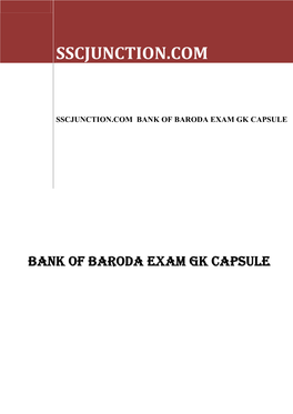 Bank of Baroda Exam Gk Capsule