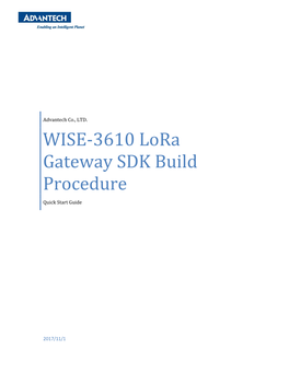 WISE-3610 Lora Gateway SDK Build Procedure