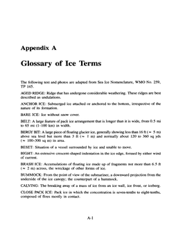 Glossary of Ice Terms