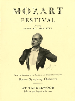 FESTIVAL Directed by SERGE KOUSSEVITZKY