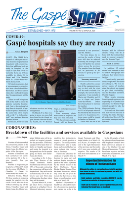 Gaspé Hospitals Say They Are Ready