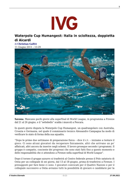 Il Vostro Giornale - 1 / 2 - 27.09.2021 2