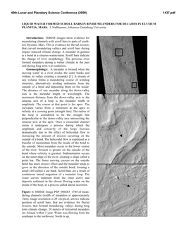 Liquid Water Formed Scroll Bars in River Meanders for Decades in Elysium Planitia, Mars