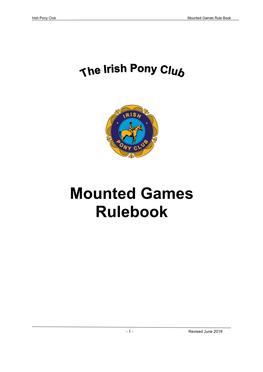 Irish Pony Club Mounted Games Rules