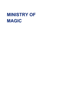 Ministry of Magic Study Guide