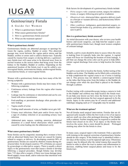 Genitourinary Fistula