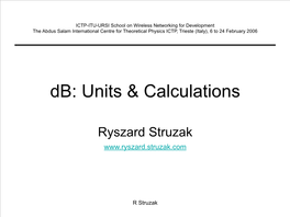 Db: Units & Calculations