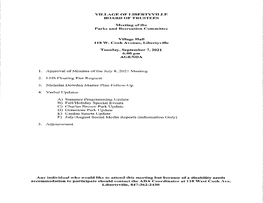 Parks and Recreation Committee Agenda