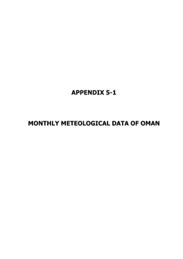 Appendix 5-1 Monthly Meteological Data of Oman