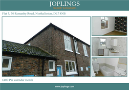 Flat 3, 30 Romanby Road, Northallerton, DL7 8NB £400 Per