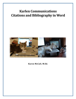 Citations and Bibliography in Word