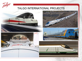 Talgo International Projects About Us